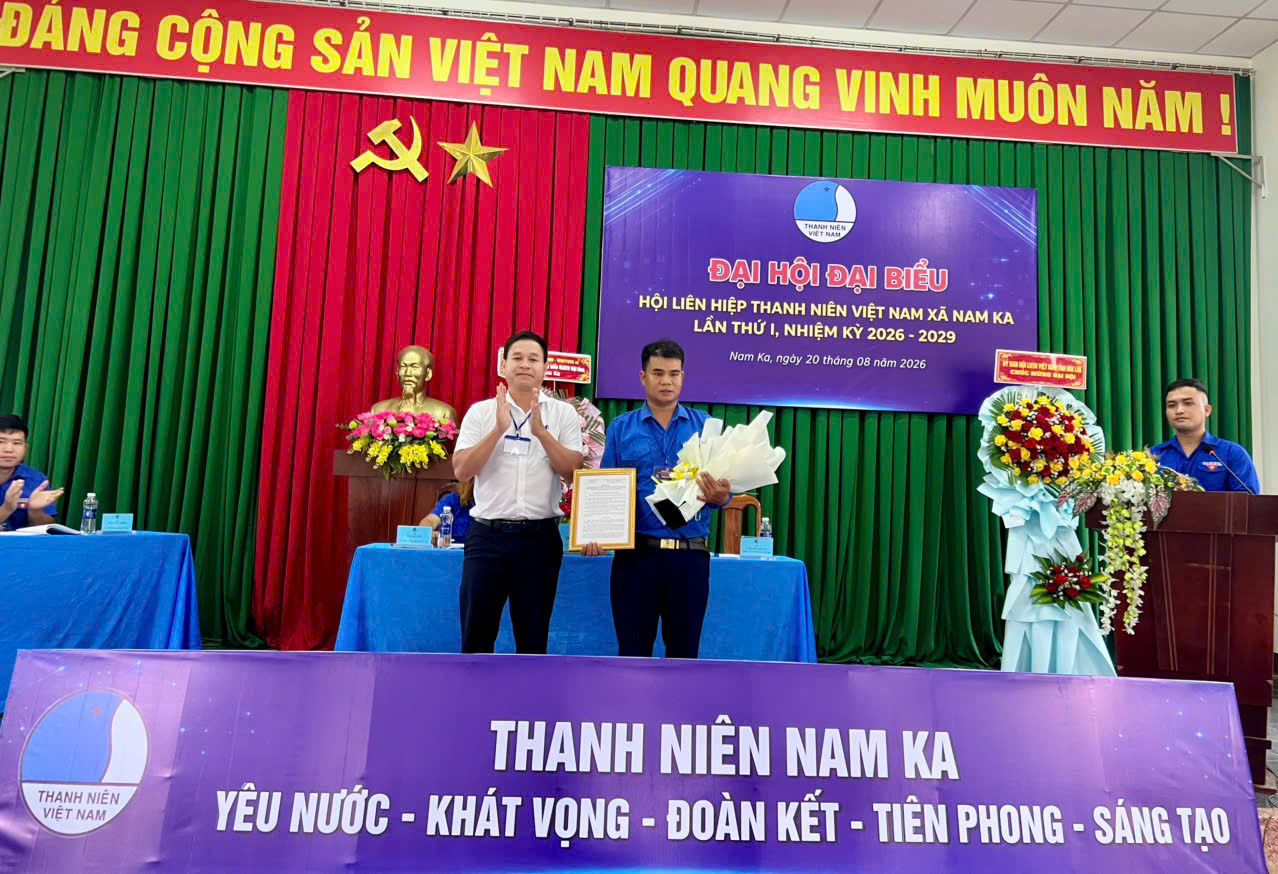 Xã Nam Ka tổ chức thành công Đại hội đại biểu Hội Liên hiệp Thanh niên Việt Nam lần thứ I, nhiệm kỳ 2026-2029